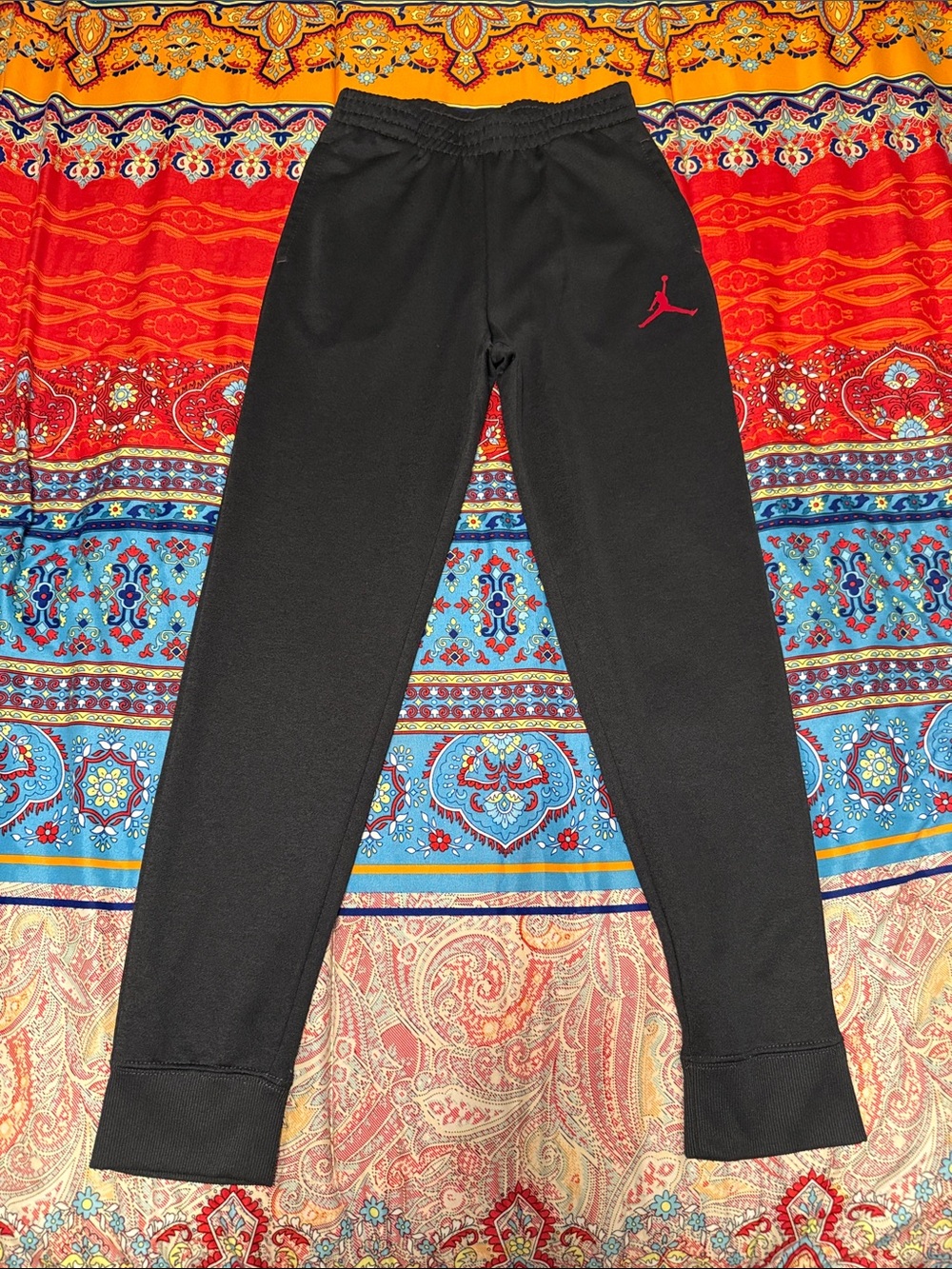 Jordan Black Kids' Sweatpants with Red Jumpman